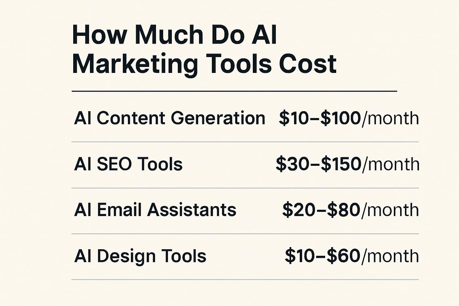 How much do AI marketing tools cost