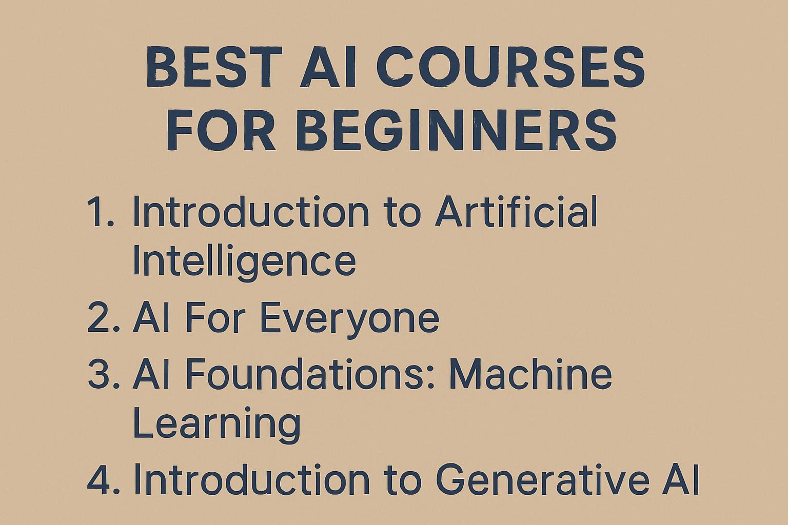 Best AI Courses for Beginners