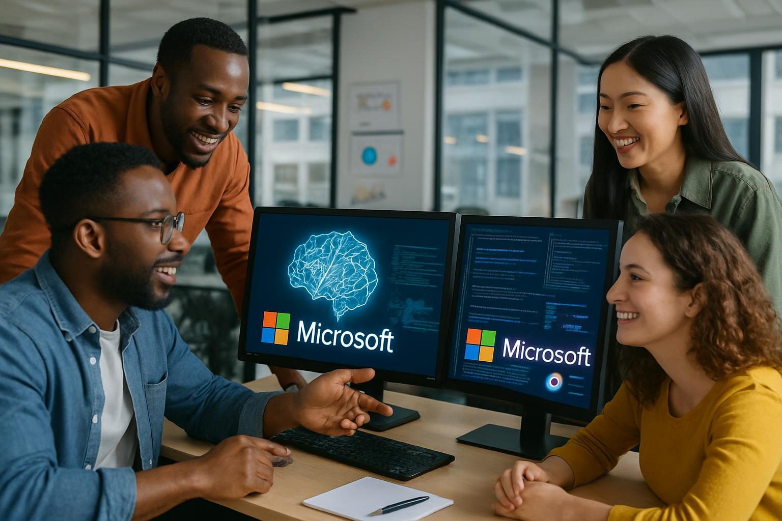 AI career opportunities with Microsoft tools in a professional setting
